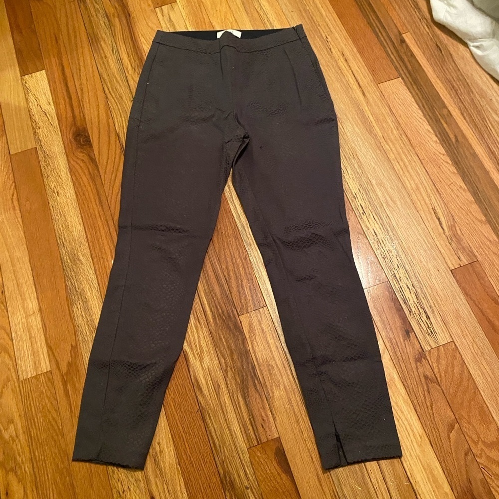 Reiss Charcoal Snakeskin Print Ankle Pants
